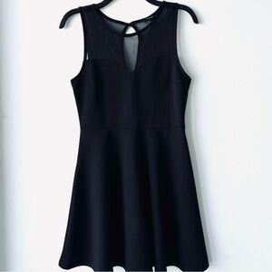 Forever 21 Dress Mini Black Sweetheart Neck Mesh Top A Line Womens M Party 90s